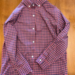 Boys size 7 red & blue plaid Vineyard vines button down shirt
